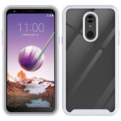LG Stylo 5 Clear Dual Defense Hybrid Case (White)